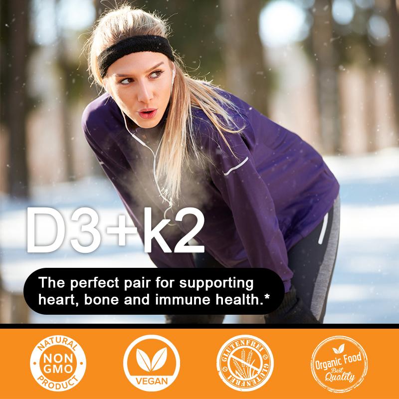 Secret De Peau D3K2 Capsules Daily Supplement Supports Healthy Immune System Heart And Strong Bones Vegetarian Capsules - M inch