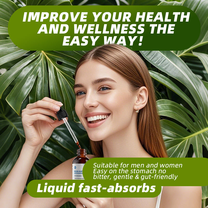 Kava Kava Root Extract Supplement - Kava w/ Ashwagandha, Lemon Balm, Valerian Root for Relaxation, Liver, Cognitive Support & Immune System