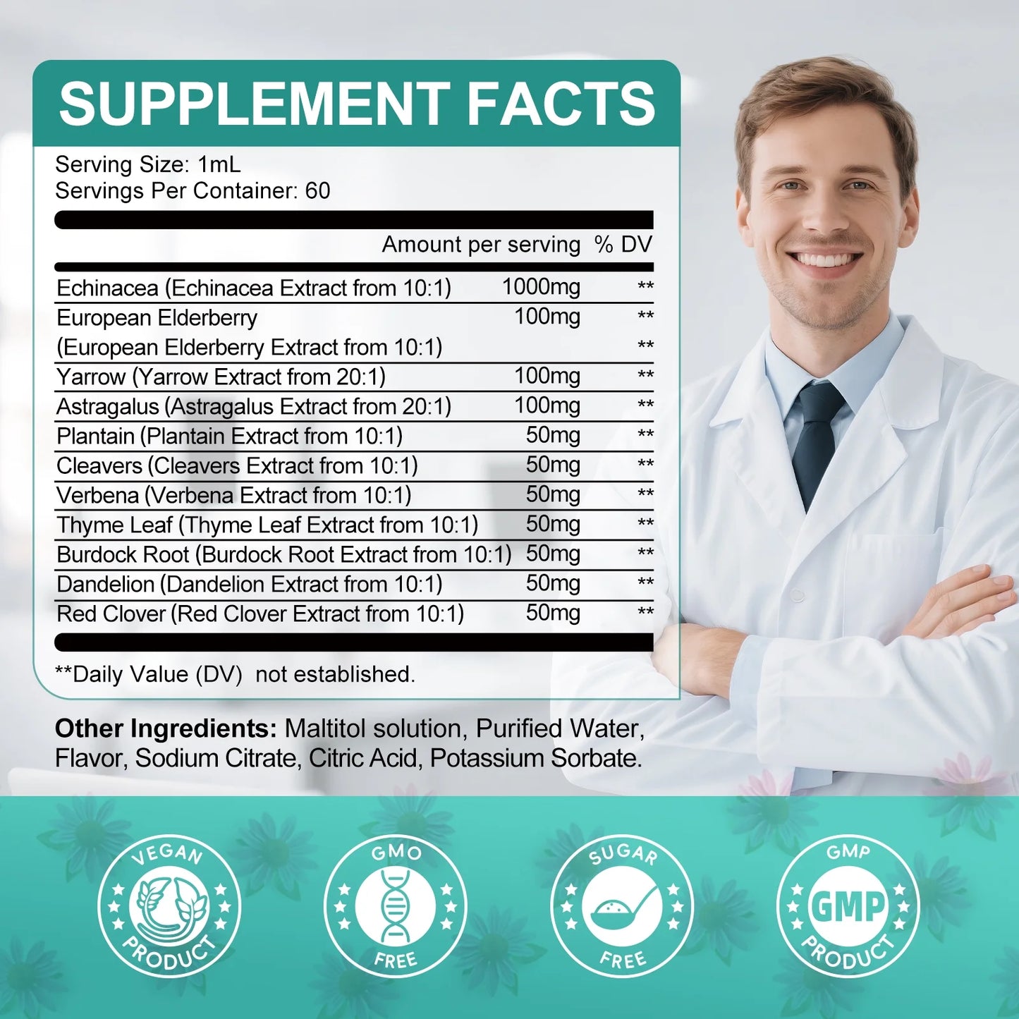 Lymphatic Drainage Drops,11-in-1 Lymph Detox And Cleanse Support,Vegan Supplement with Echinacea, Elderberry,Red Clover, Burdock Root, Cleavers Herb,2FL oz