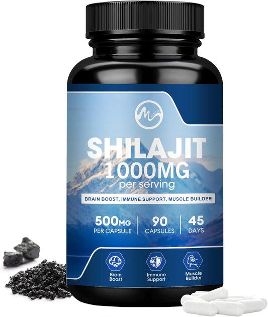 Shilajit Capsules with Fulvic Acid for  Women with 85+ Trace Minerals for Energy, Performance & Immune Health | Non-GMO - 90 CT
