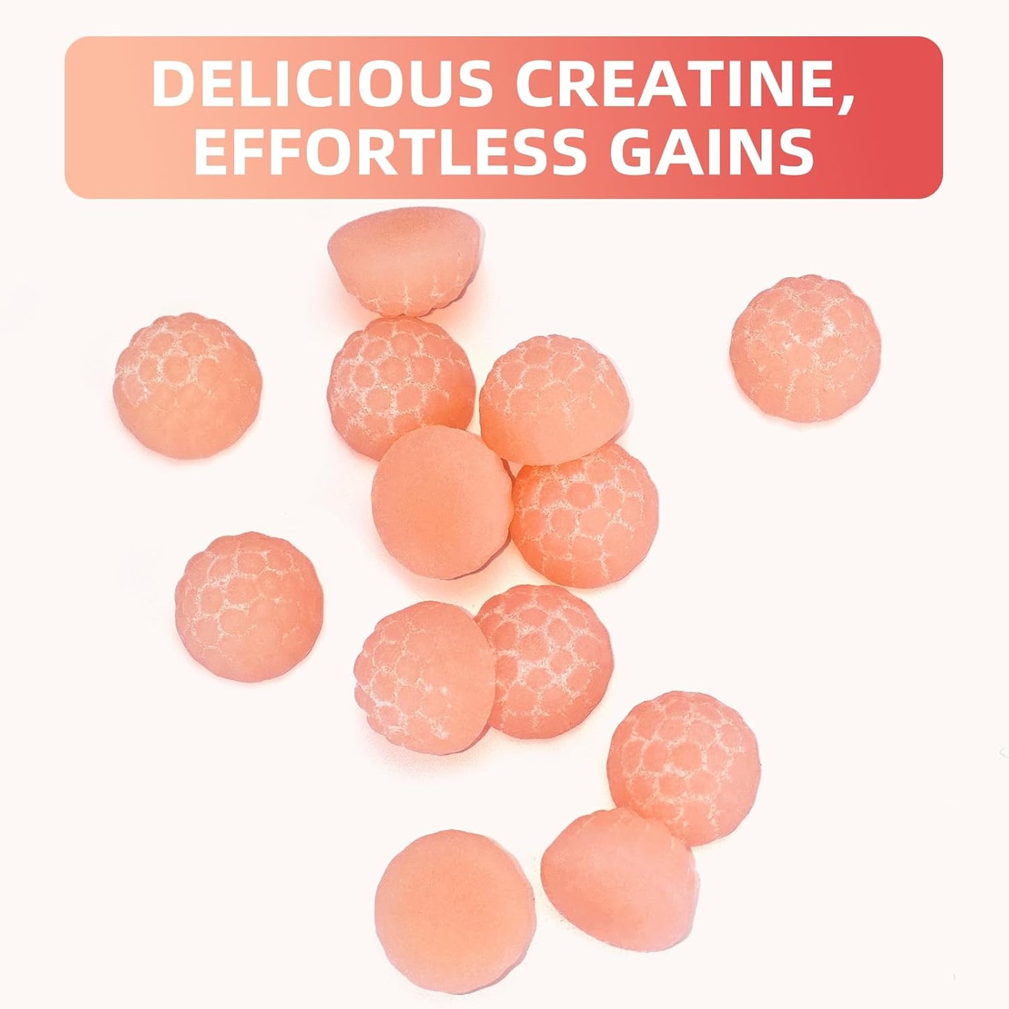 Creatine Monohydrate Gummies 5000mg with Taurine and L-Glutamine, Berry Flavored Creatine Monohydrate Pre Workout Supplement for Muscle Strength and Energy, 120 Gummies