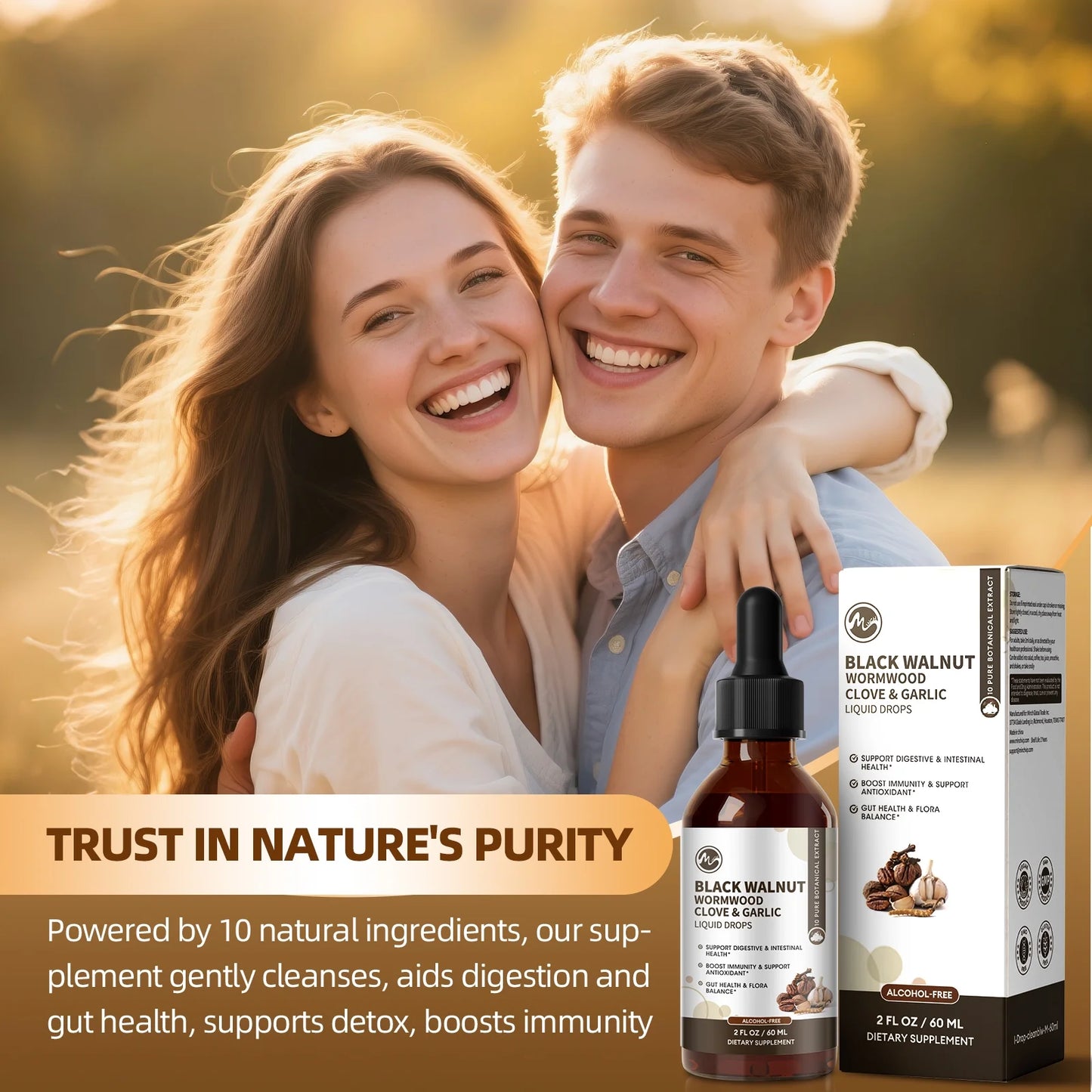 (2 Pack)Black Walnut Wormwood Liquid Extract with Dropper, Herbal Supplement, Rapid Gut Cleanse & Digestive Health, 2 fl oz