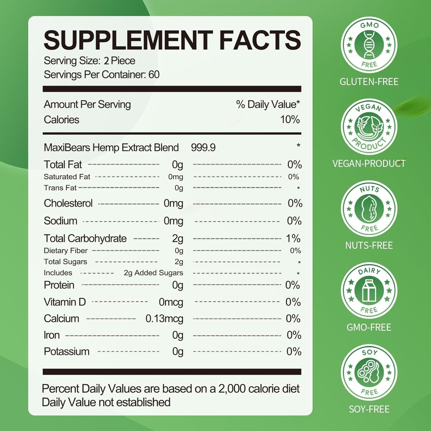 2 Packs Hemp Gummies 1 200 000mg High Strength Stress Relief Fruity Gummy Bear with Hemp Oil 100% Natural Hemp Candy Supplements Promotes Sleep and Calm Mood
