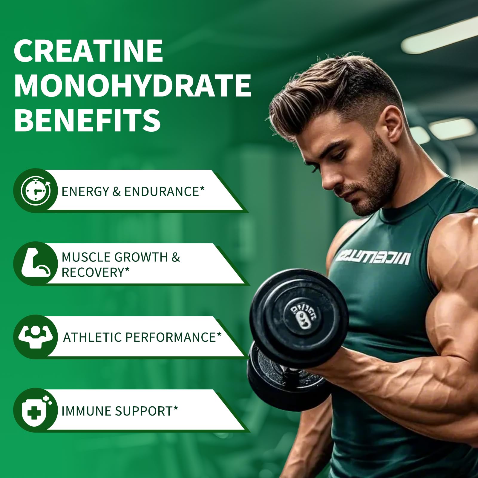Creatine Monohydrate Gummies - 5000mg Creatine Monohydrate for Men & Women, with BCAA, L-Taurine, Alpha GPC and Omega-3, Increase Strength and Build Muscle, Blueberry Flavor, 120 Gummies - M inch