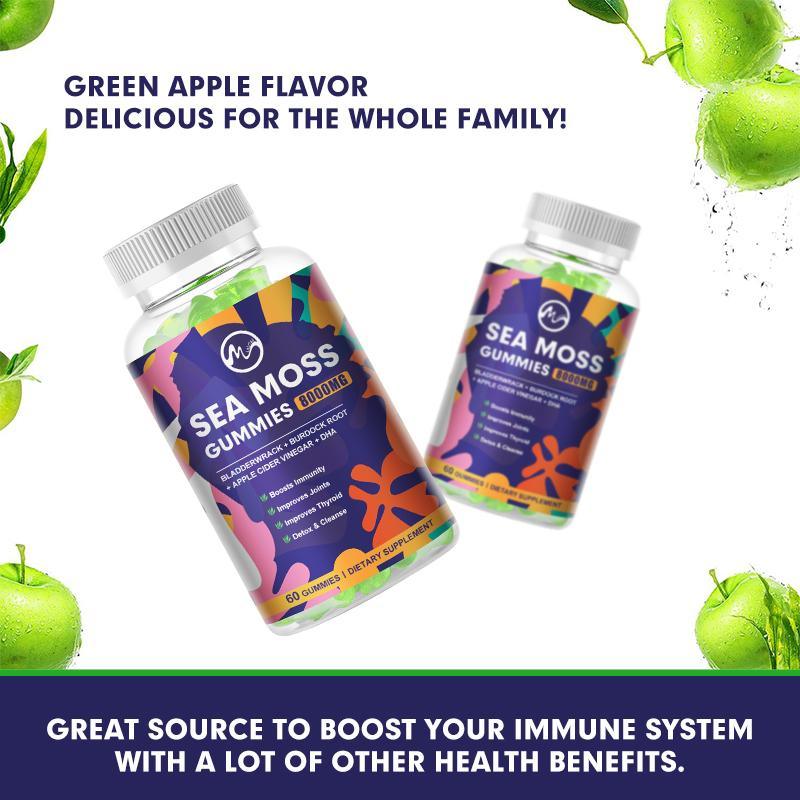 Naturals Sea Moss Gummies - Natural Irish Sea Moss and Bladderwrack with Burdock Gummy - M inch