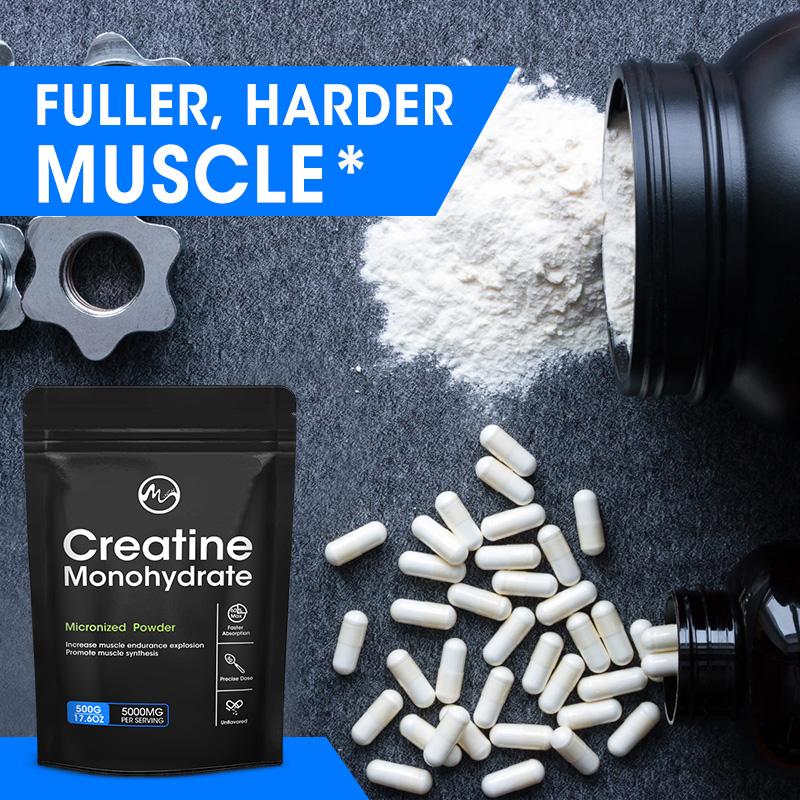Creatine Monohydrate Micronized Powder Energy Performance Whey Proteins for Muscle Mass Workout Recovery Men‘s Energy Supplement - M inch