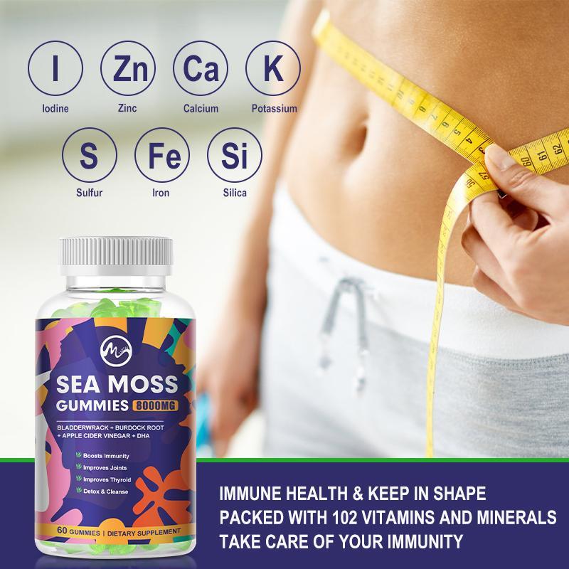 Naturals Sea Moss Gummies - Natural Irish Sea Moss and Bladderwrack with Burdock Gummy - M inch