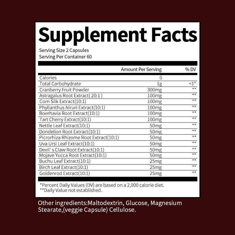 Minch Premium Kidney Cleansing Supplement Support Formula with Cranberry Extract Helps Healthy Kidneys and Urinary Tract Support - M inch