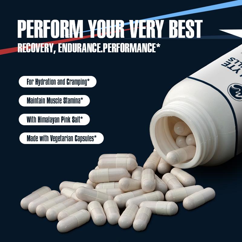 Electrolyte Capsules with Energy Essential Salt Boost Absorption & Endurance Muscle Recovery Sports Recovery Zinc,sodium,vitamin - M inch