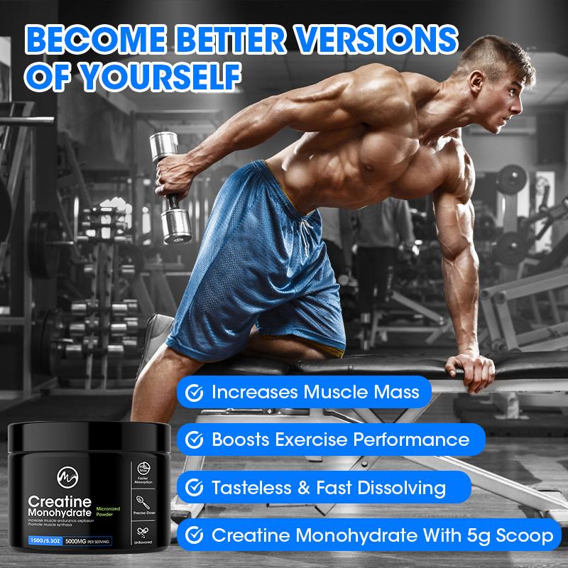 Creatine Monohydrate Powder, Energy Performance Whey Proteins for Muscle Mass Workout Recovery Men‘s Energy Supplement - M inch