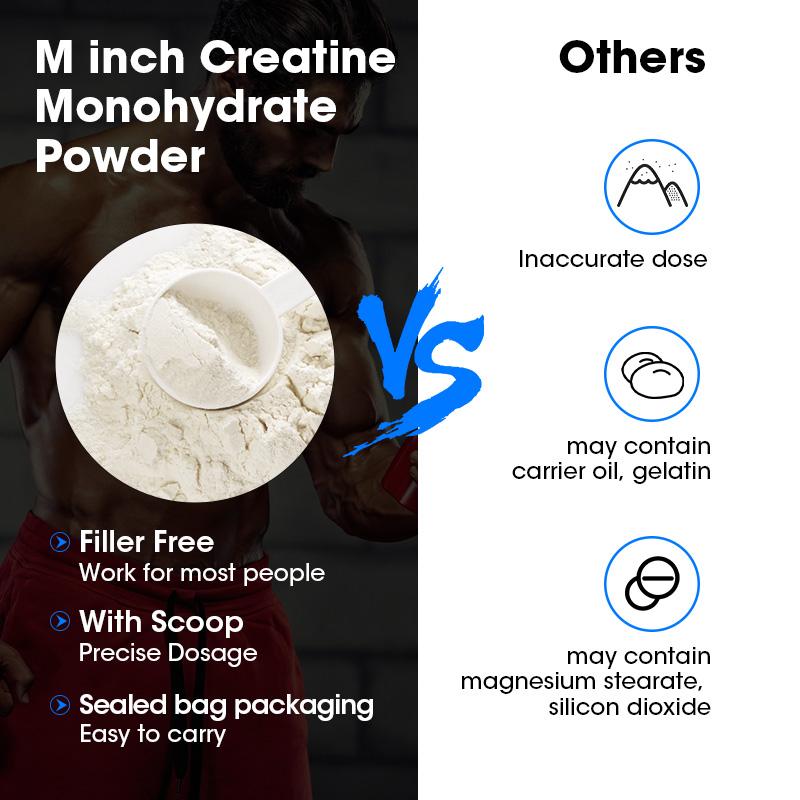 Creatine Monohydrate Powder, Energy Performance Whey Proteins for Muscle Mass Workout Recovery Men‘s Energy Supplement - M inch