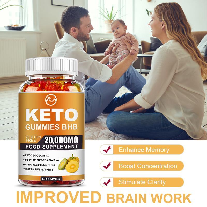 Minch 60Pcs Keto Gummies Ketone Fat Burner Bear Gummy With Apple Vinegar Cider Ketogenic Weight Loss Products For Men & Women - M inch
