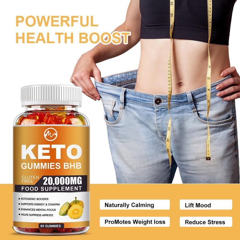 Minch 60Pcs Keto Gummies Ketone Fat Burner Bear Gummy With Apple Vinegar Cider Ketogenic Weight Loss Products For Men & Women - M inch
