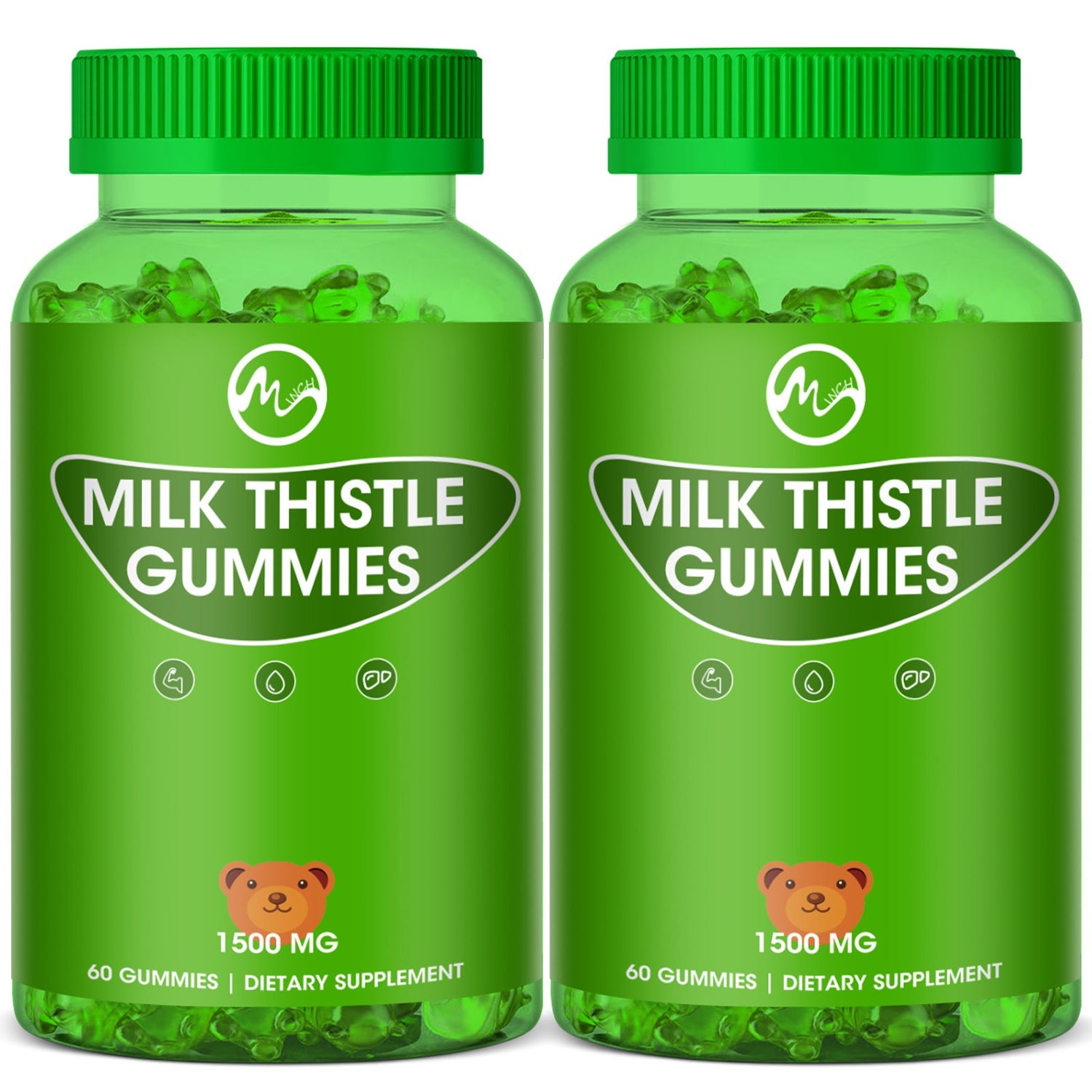 Milk Thistle Gummies, Liver Cleanse Gummy, Organic Liver Detox Supplements for Men & Women - 120 Gummies - M inch