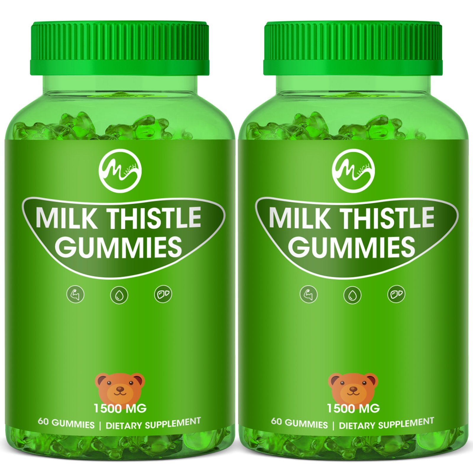 Milk Thistle Gummies, Liver Cleanse Gummy, Organic Liver Detox Supplements for Men & Women - 120 Gummies - M inch