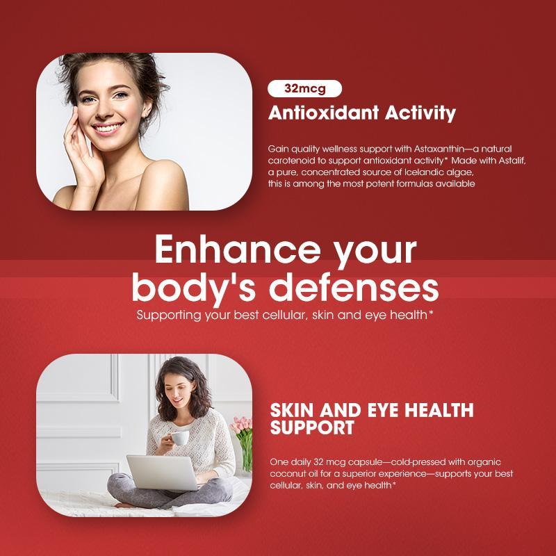 Minch Astaxanthin Capsules With Epa & Dha Supports Eye Cardiovascular Joint And Skin Health And Immunity Accelerates Metabolism - M inch