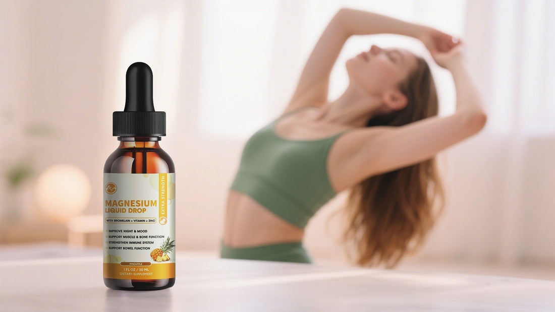 Woman relaxing with yoga after taking magnesium supplement
