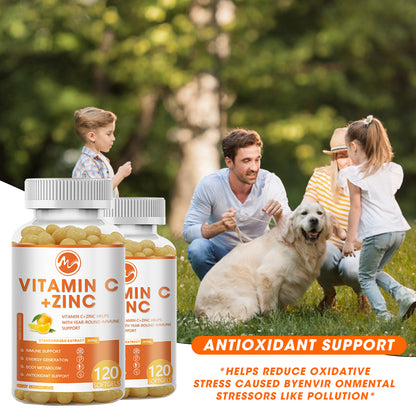 Vitamin C 1000mg Capsule With Zinc 20mg Immune Support, Energy Supplement Promote Hair, Skin, Nails & Joint Health Antioxidant