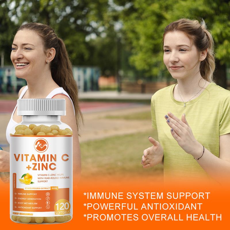 Vitamin C 1000mg Capsule With Zinc 20mg Immune Support, Energy Supplement Promote Hair, Skin, Nails & Joint Health Antioxidant