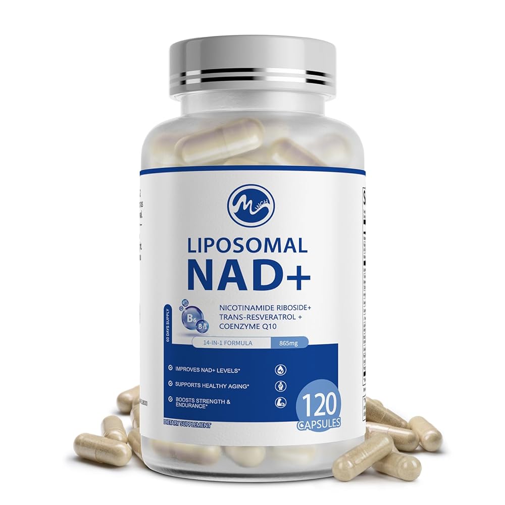 Liposomal NAD+ Supplement with Resveratrol for Energy, Anti-Aging, Cell Regeneration Support
