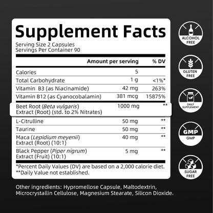 Beet Root Capsules - 180 Capsules