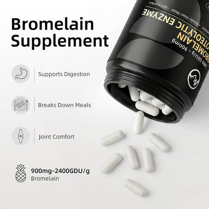 Bromelain 2400 GDU 900 mg, Supports Digestion & Joint Comfort