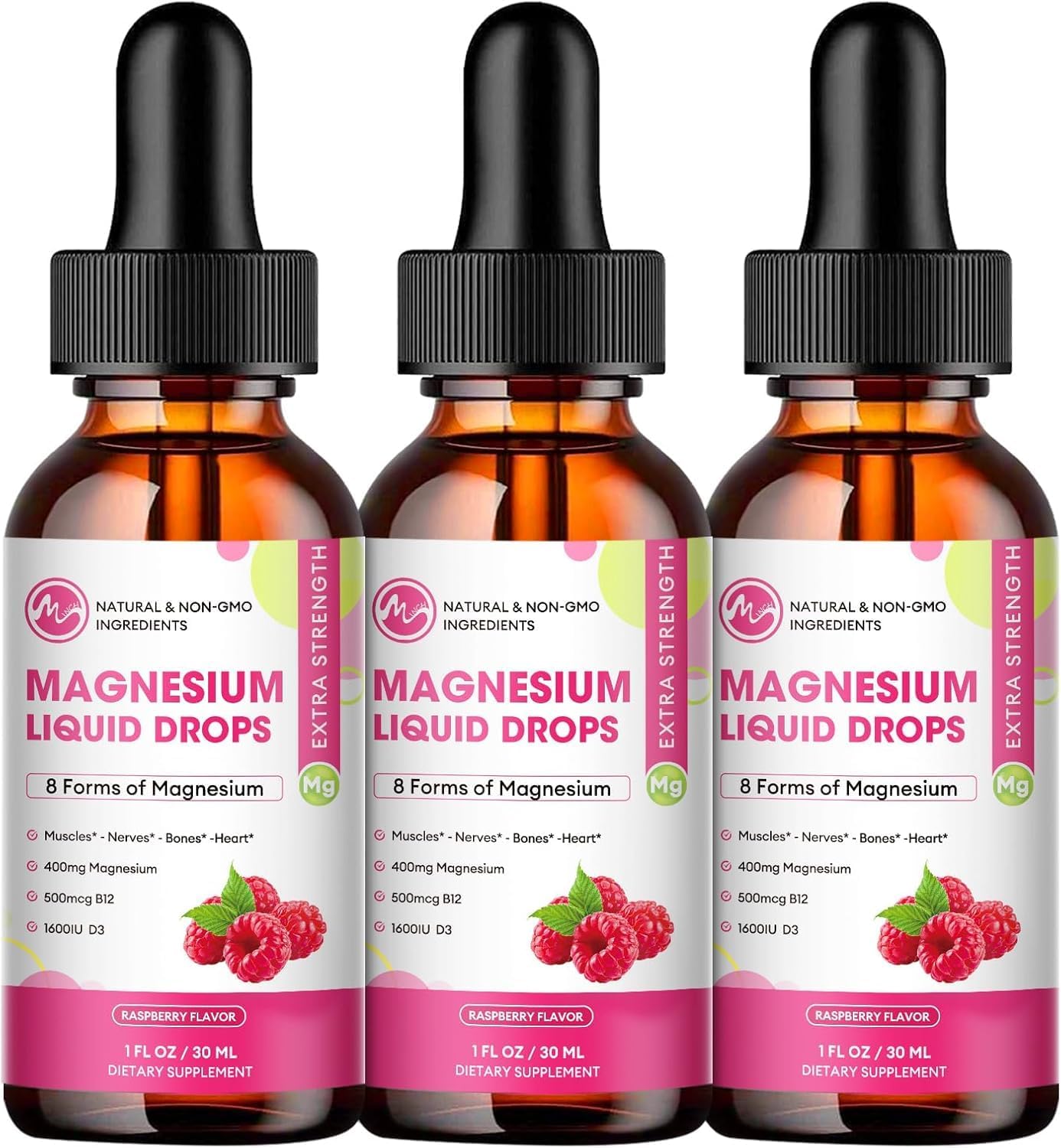 90-Day Supply Magnesium Complex - 3 Bottles with Dropper