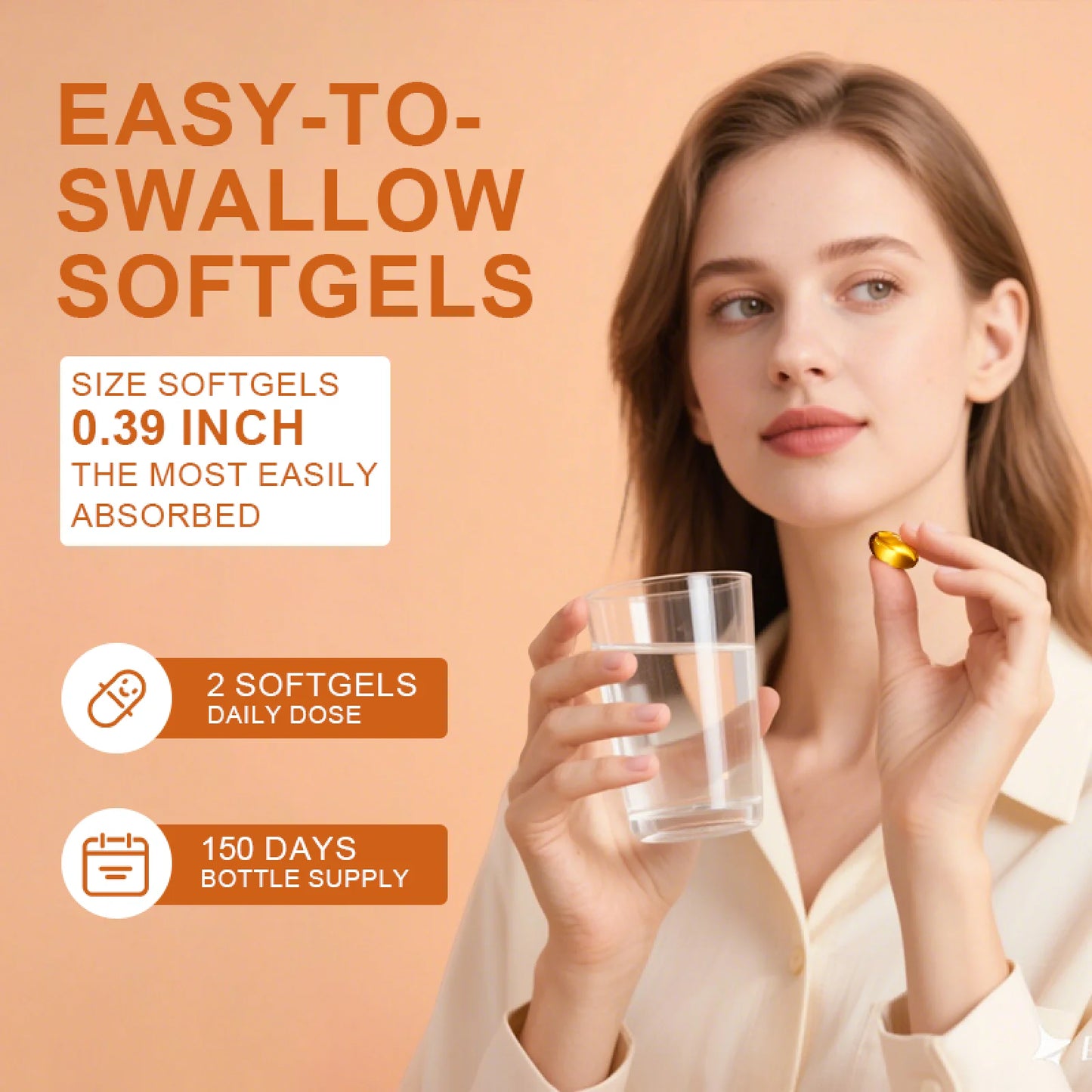 Vitamin D3 + K2 Dietary Supplement Vegetarian Capsules for Bone and Immune Health, 300 Count