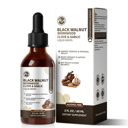 Minch Black Walnut Wormwood Tincture with Oregano, Garlic & Berberine for Rapid Gut Cleanse & Digestive Health (98% Absorption)