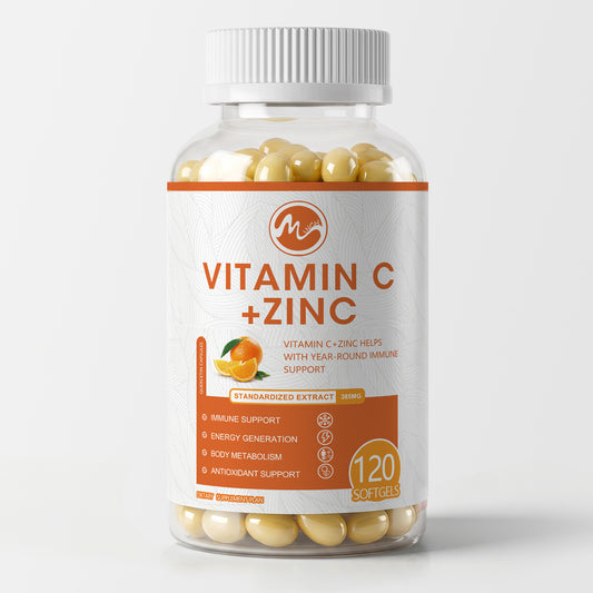 Vitamin C 1000mg Capsule With Zinc 20mg Immune Support, Energy Supplement Promote Hair, Skin, Nails & Joint Health Antioxidant