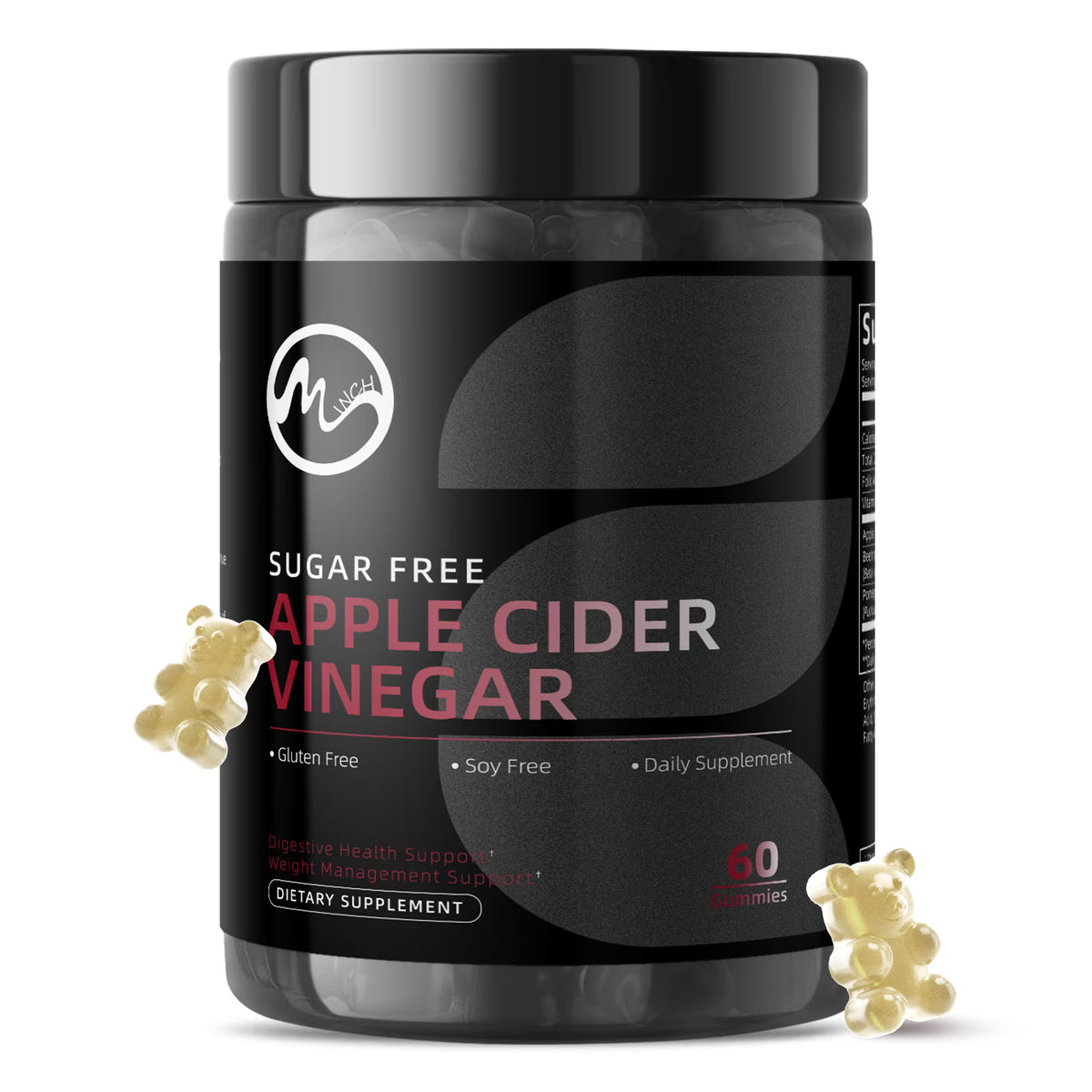 Apple Cider Vinegar Gummies,w/Vitamin B12, Energy and Immune Support Supplement, 60 Gummies