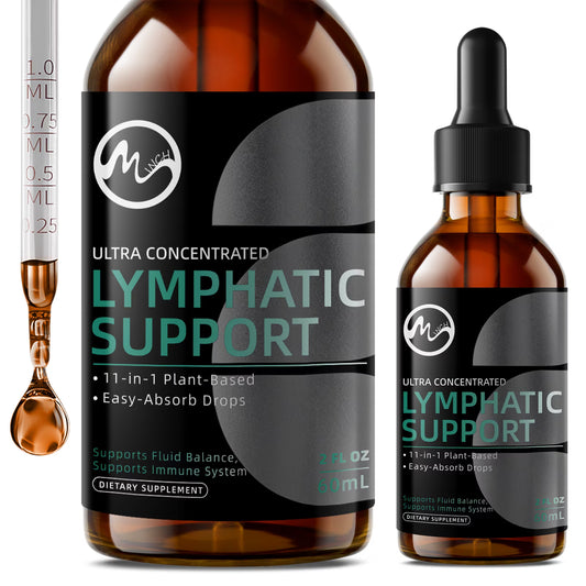 Lymphatic Drainage Drops,11-in-1 Lymphatic Detox Support,Vegan Supplement with Echinacea, Elderberry,Red Clover, Burdock Root, Cleavers Herb,2FL oz