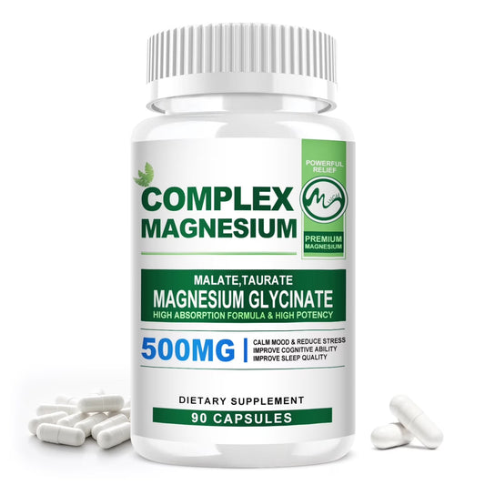 Magnesium Complex Capsule Supplement 500mg - Magnesium for Sleep, Muscle & Heart - 90 Capsule