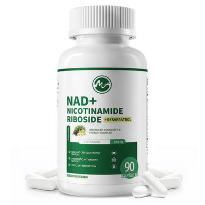 NAD Supplement, with Nicotinamide Riboside Plus Resveratro,Quercetin, Black Pepper,NAD+ 90 Capsule