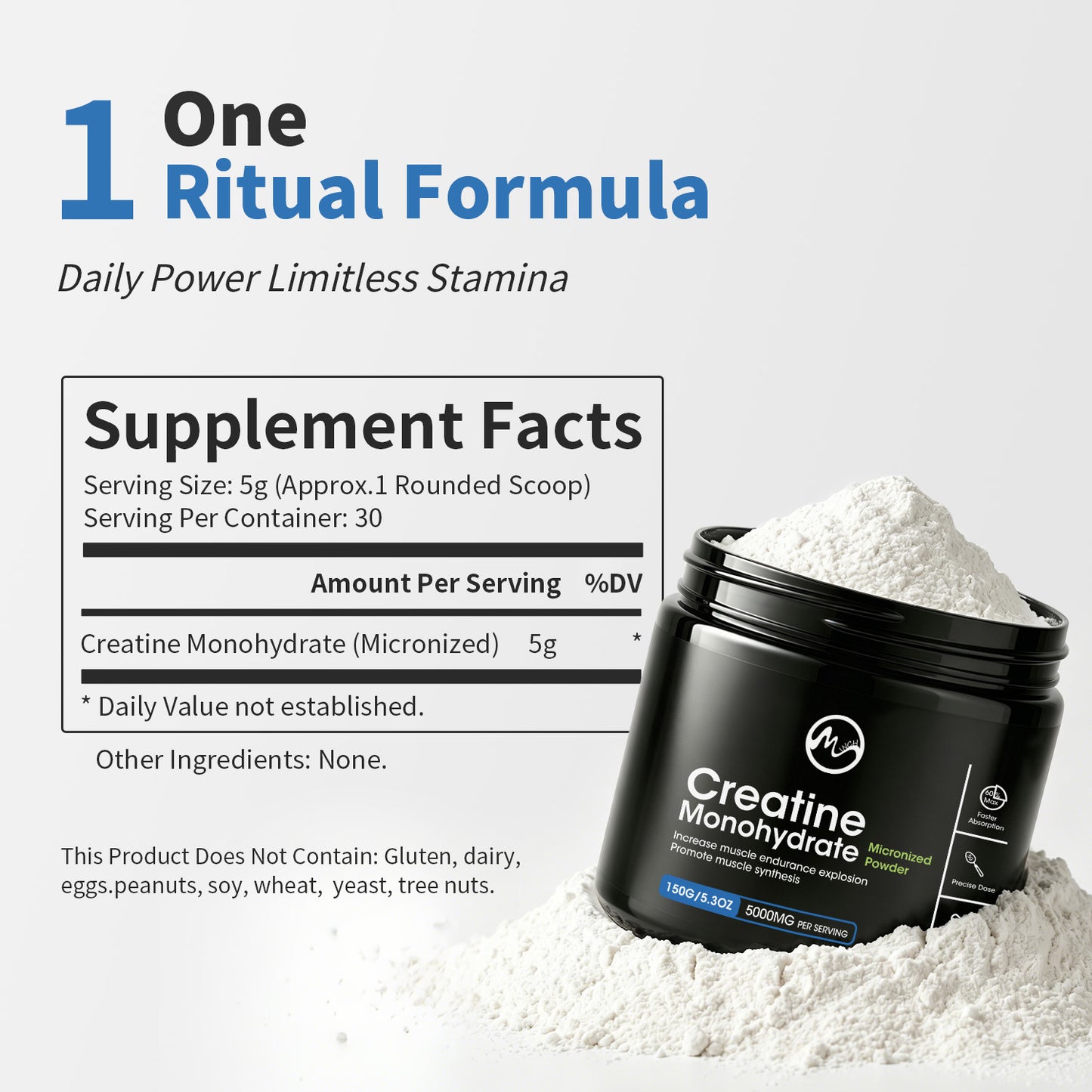 Creatine Monohydrate Powder, Energy Performance Whey Proteins for Muscle Mass Workout Recovery Men‘s Energy Supplement