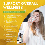 Quercetin Liquid Drops - Quercetin Supplements 1000mg - 4X Stronger Than Pills & Capsules - 5 in 1 Quercetin with Bromelain Elderberry Vitamin for Immunity Health Respiratory Health Skin Care- 2 Fl Oz