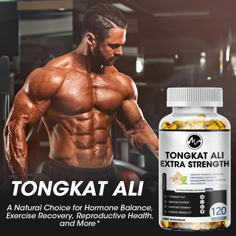 Tongkat Ali 200mg Capsule with Ashwagandha Root 100mg Support Energy, Drive and Reproductive Health for Men and Women