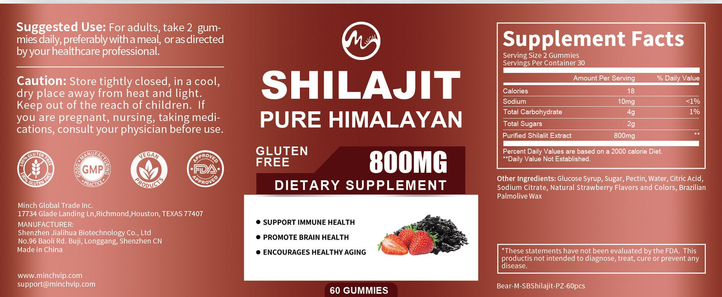 M inch Shilajit 800mg Gummies