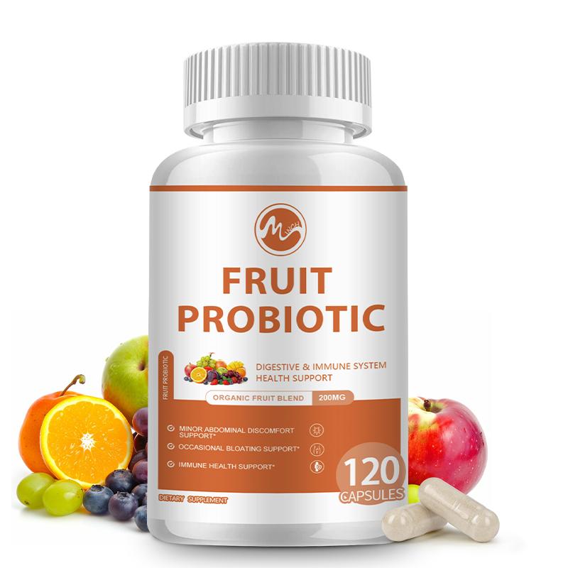 Organic Fruit Blend Probiotic Capsules For Digestive Immune System Health Support