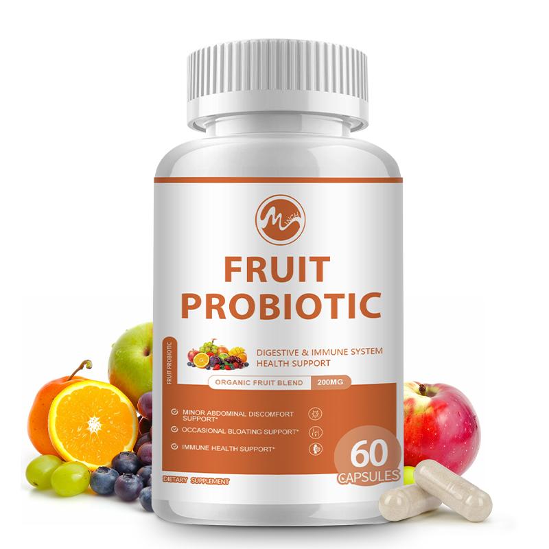 Organic Fruit Blend Probiotic Capsules For Digestive Immune System Health Support