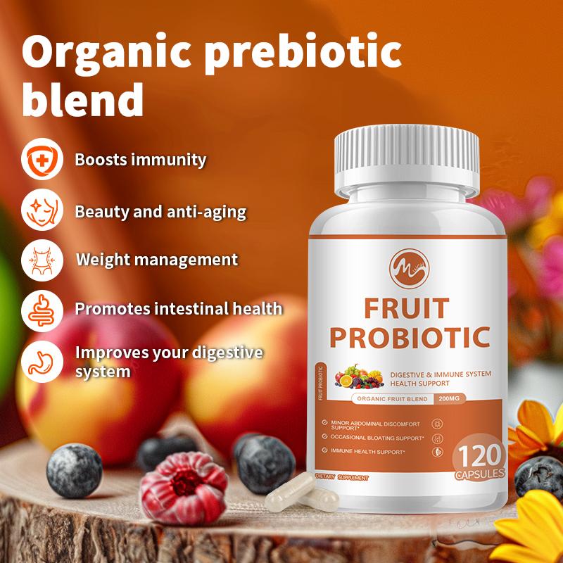 Organic Fruit Blend Probiotic Capsules For Digestive Immune System Health Support