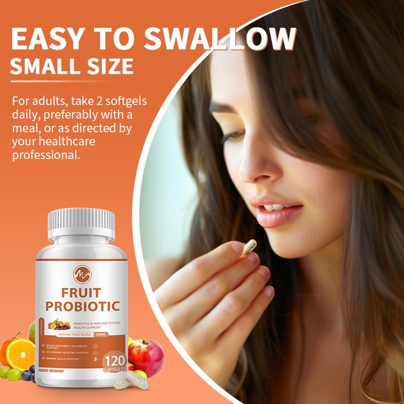 Organic Fruit Blend Probiotic Capsules For Digestive Immune System Health Support