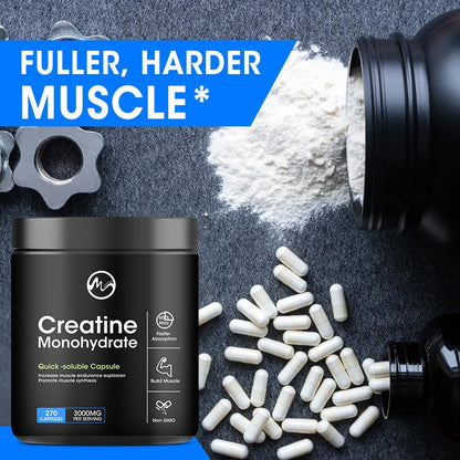 Creatine Monohydrate Capsules, Energy Performance Whey Proteins for Muscle Mass Workout Recovery  Men‘s Energy Supplement