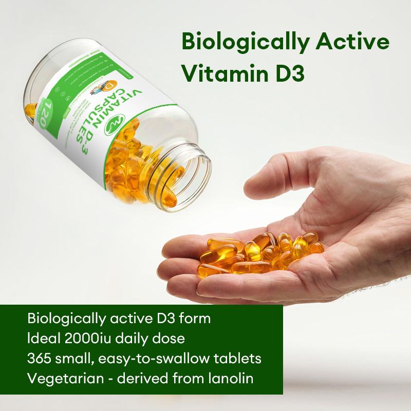 Minch Vitamin D3 Capsules Support Joint Bone Nail and Immune Health Bone Formation Height Growth Cardiovascular Health