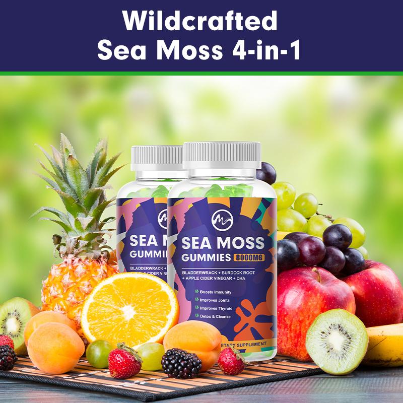 Naturals Sea Moss Gummies - Natural Irish Sea Moss and Bladderwrack with Burdock Gummy