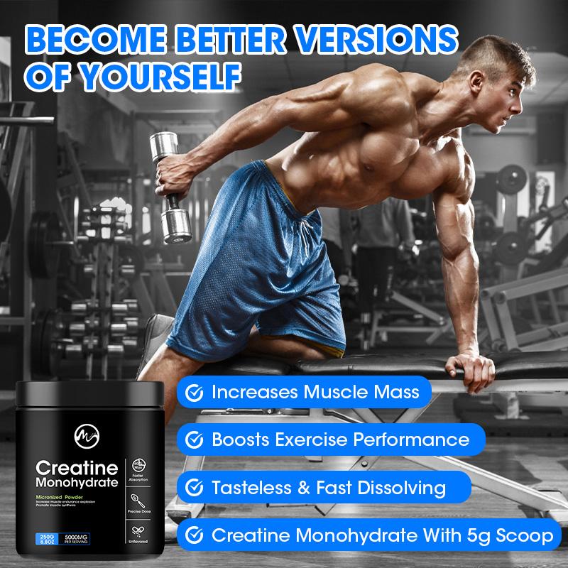 Creatine Monohydrate Powder, Energy Performance Whey Proteins for Muscle Mass Workout Recovery Men‘s Energy Supplement