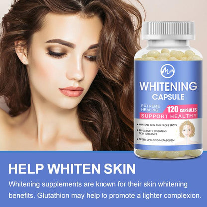 Minch Whitening Capsules Glutathione Softgels Effective Skin Lightening Supplement Dark Spots Melasma Acne Scar Remover Hyperpigmentation Treatment Anti-Aging Antioxidant