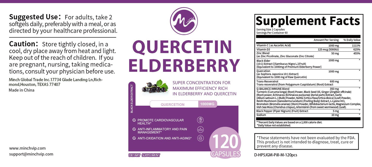 Quercetin Elderberry Capsules for anti-aging