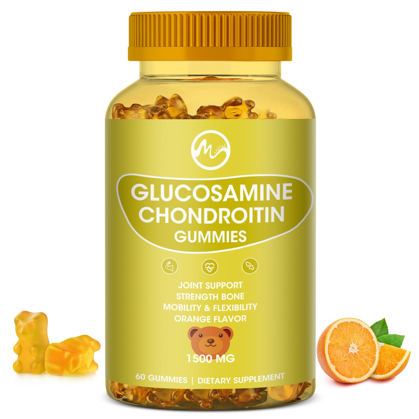 （2 Pack ） Glucosamine Chondroitin Gummies with MSM - 1500mg Extra Strength for Joint Support, Antioxidant Immune Support - for Adults, Men & Women