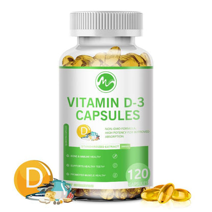 Minch Vitamin D3 Capsules Support Joint Bone Nail and Immune Health Bone Formation Height Growth Cardiovascular Health